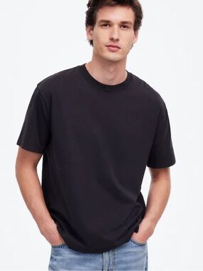 Madewell Men's The Vintage Tee in Almost Black Breathable Cotton NWT Size Small